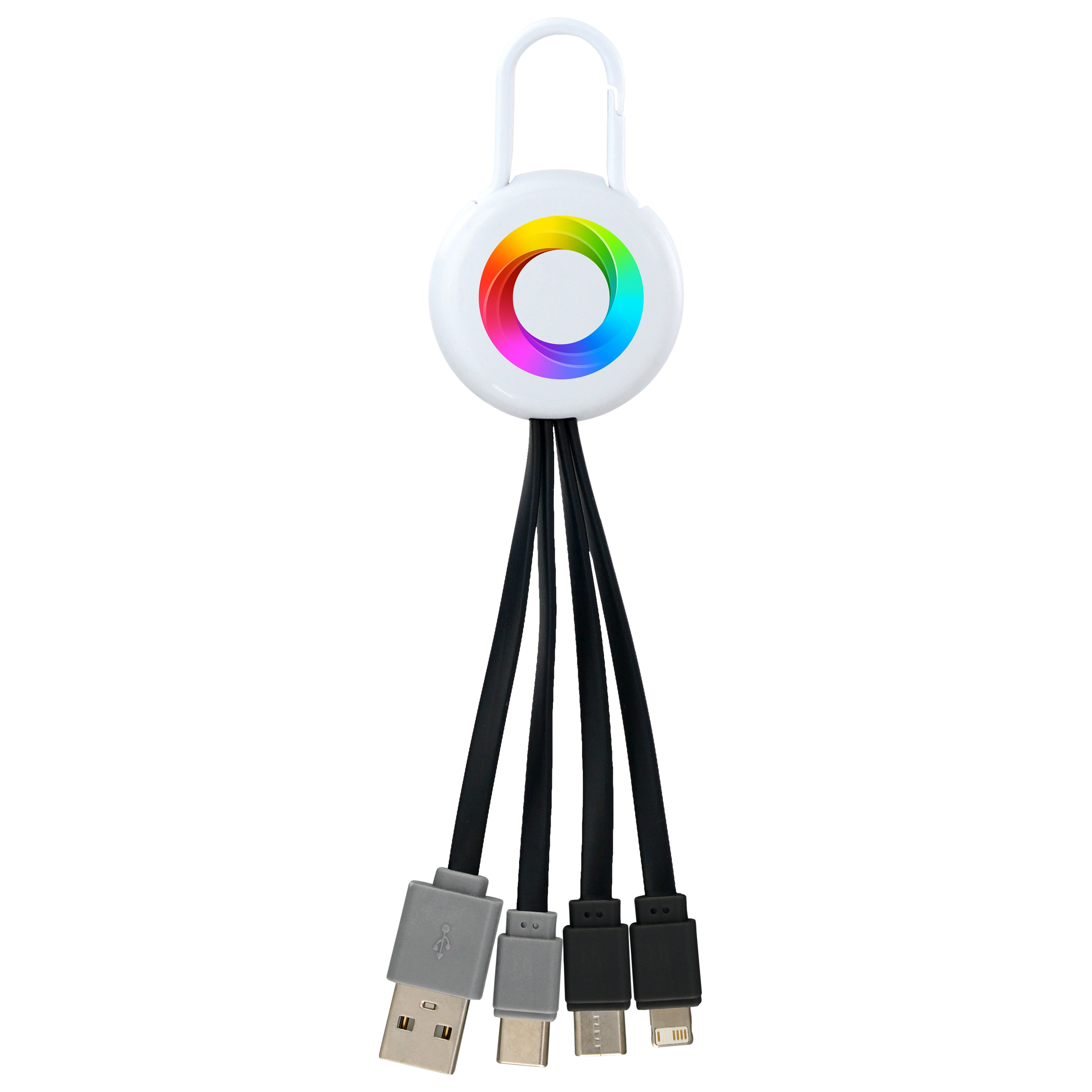 Colorful Clip Dual Input 3" 1 Charging Cable 1