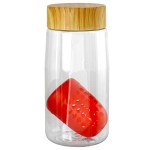 Bamboo Pattern 18 oz. Recycled Bottle with Floating Infuser - red Bamboo Pattern 18 oz. Recycled Bottle with Floating Infuser - red