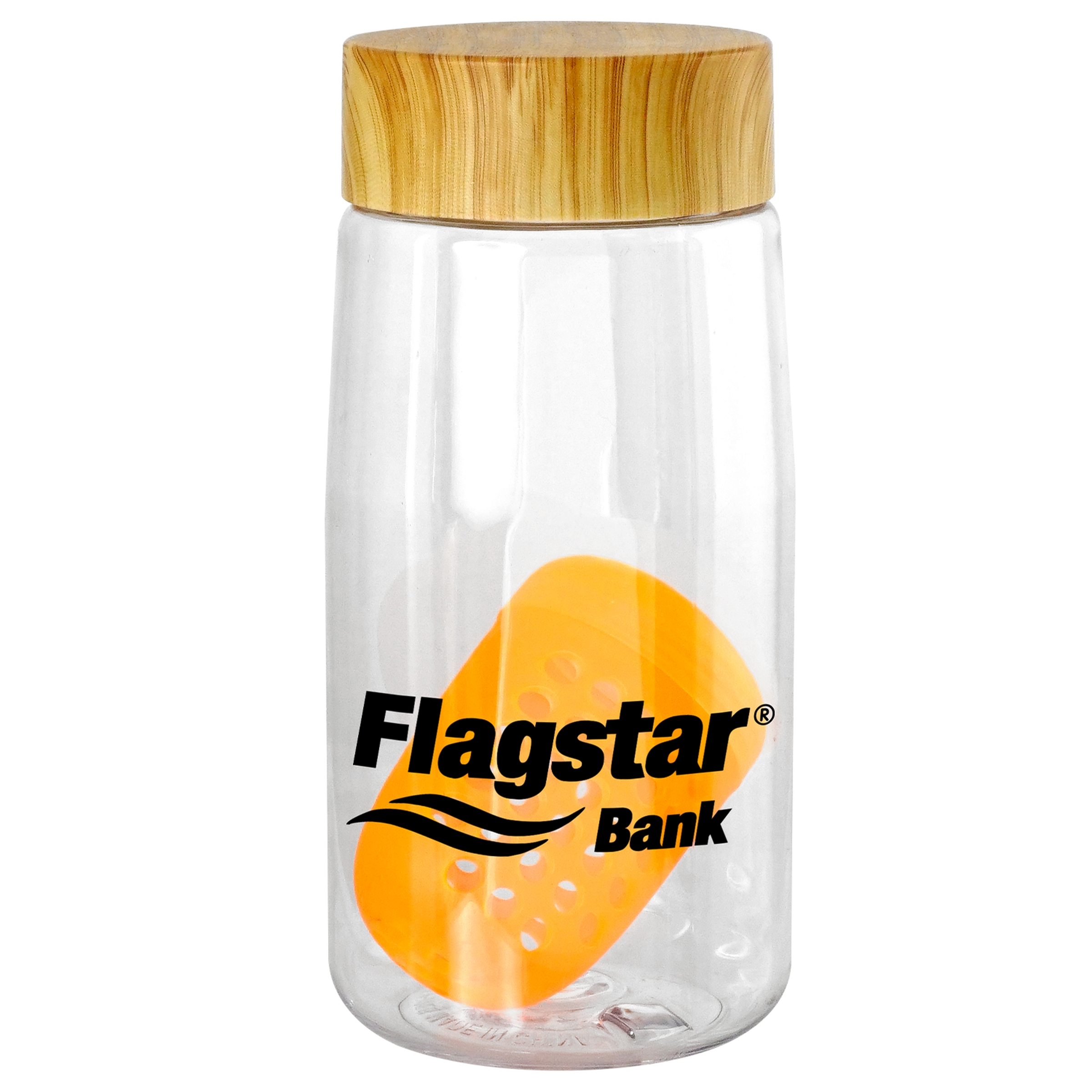 Bamboo Pattern 18 oz. Recycled Bottle with Floating Infuser 1