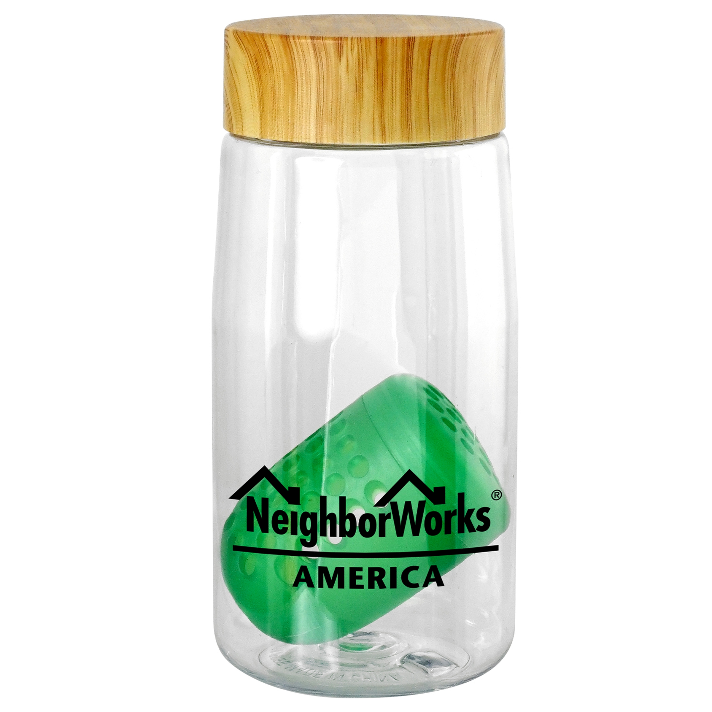 Bamboo Pattern 18 oz. Recycled Bottle with Floating Infuser 1