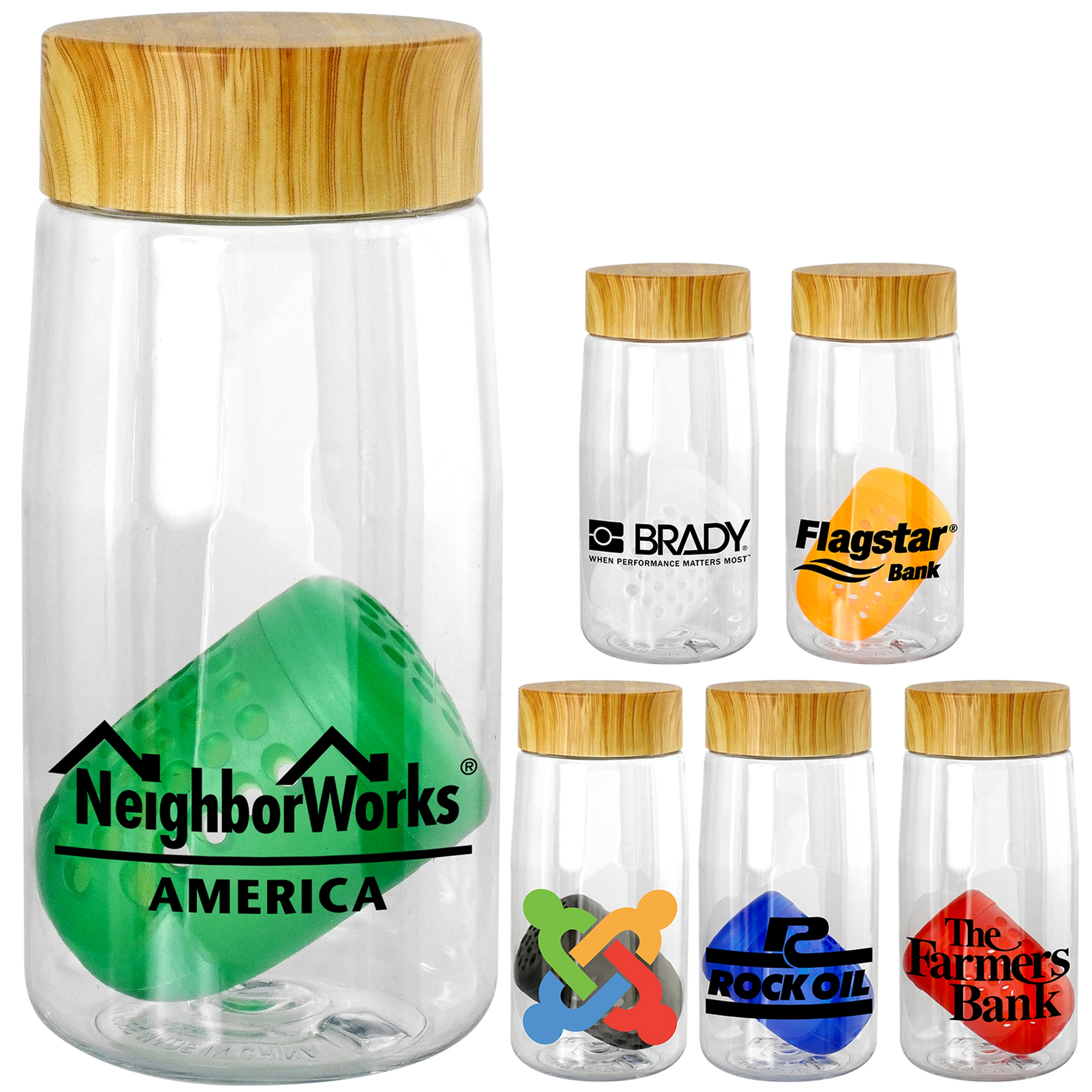 Bamboo Pattern 18 oz. Recycled Bottle with Floating Infuser 1