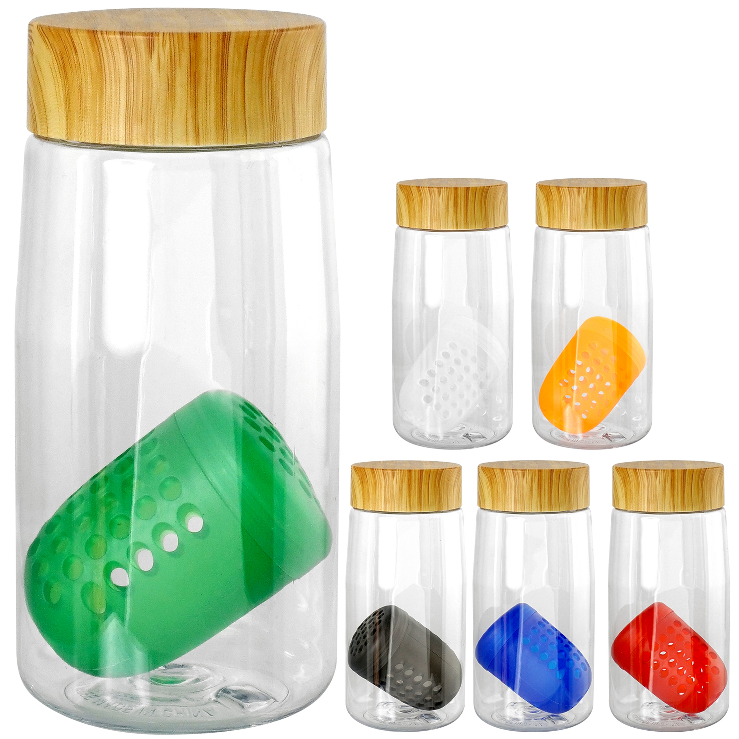 Bamboo Pattern 18 oz. Recycled Bottle with Floating Infuser 1