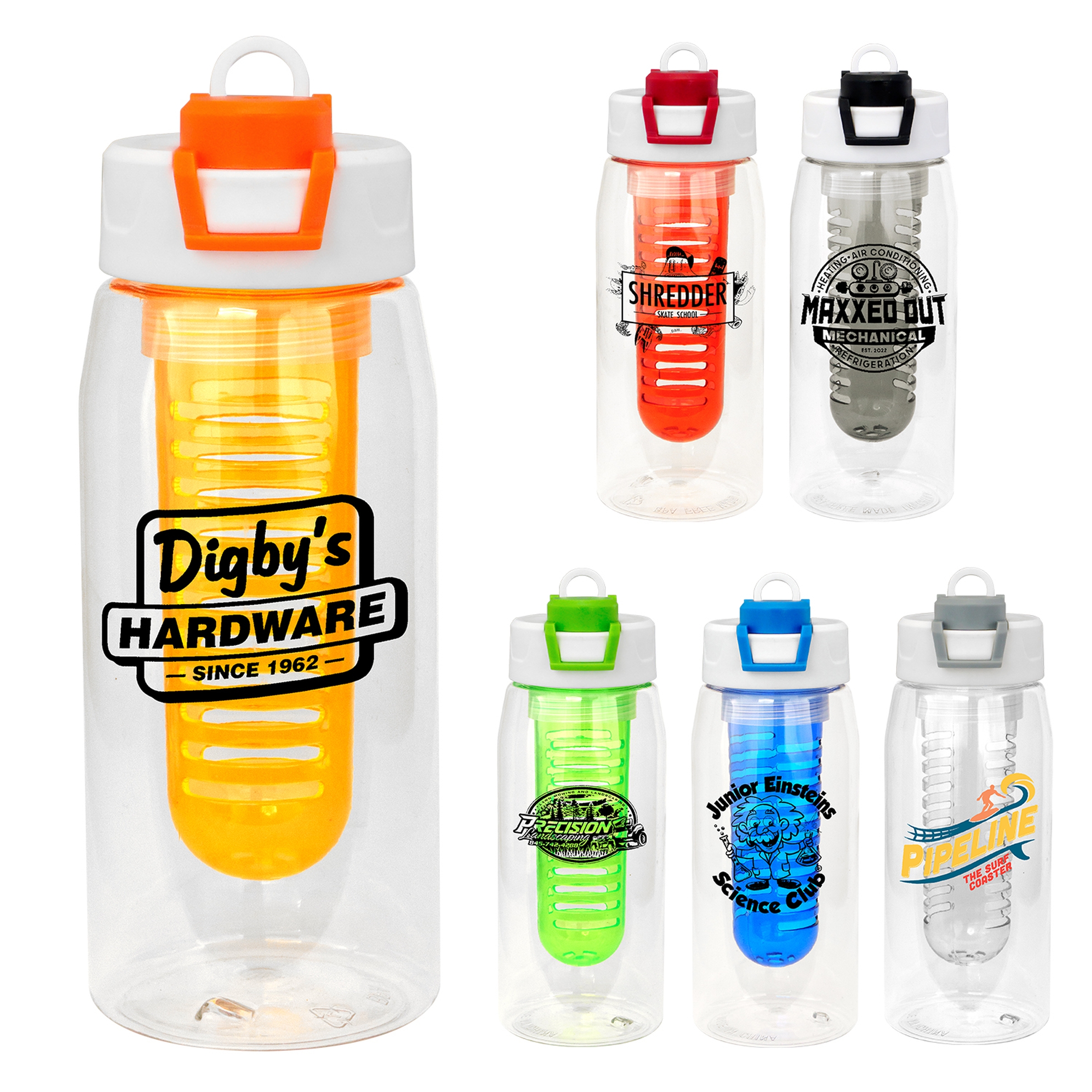 Two Tone Pop Up 25 oz. Recycled Bottle with Infuser 1