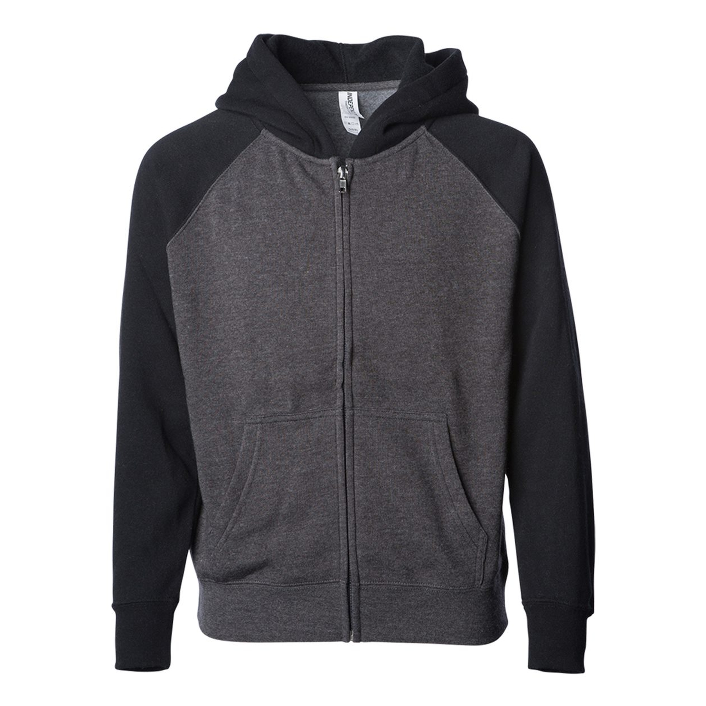 Independent Trading Co. Toddler Lightweight Blend Raglan Zip Hood 1