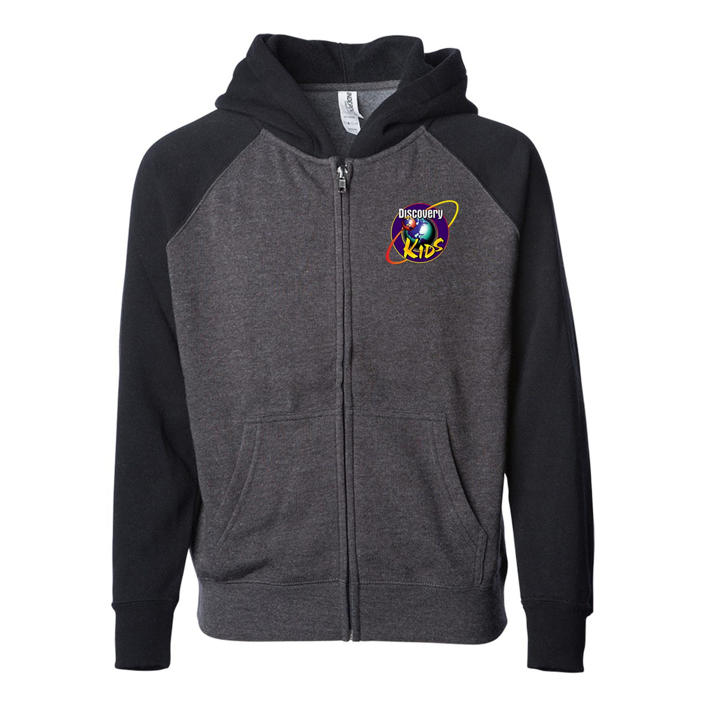Independent Trading Co. Toddler Lightweight Blend Raglan Zip Hood 1