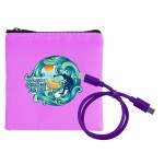 RPET C to C Cable Pouch - Purple Logo RPET C to C Cable Pouch - Purple Logo