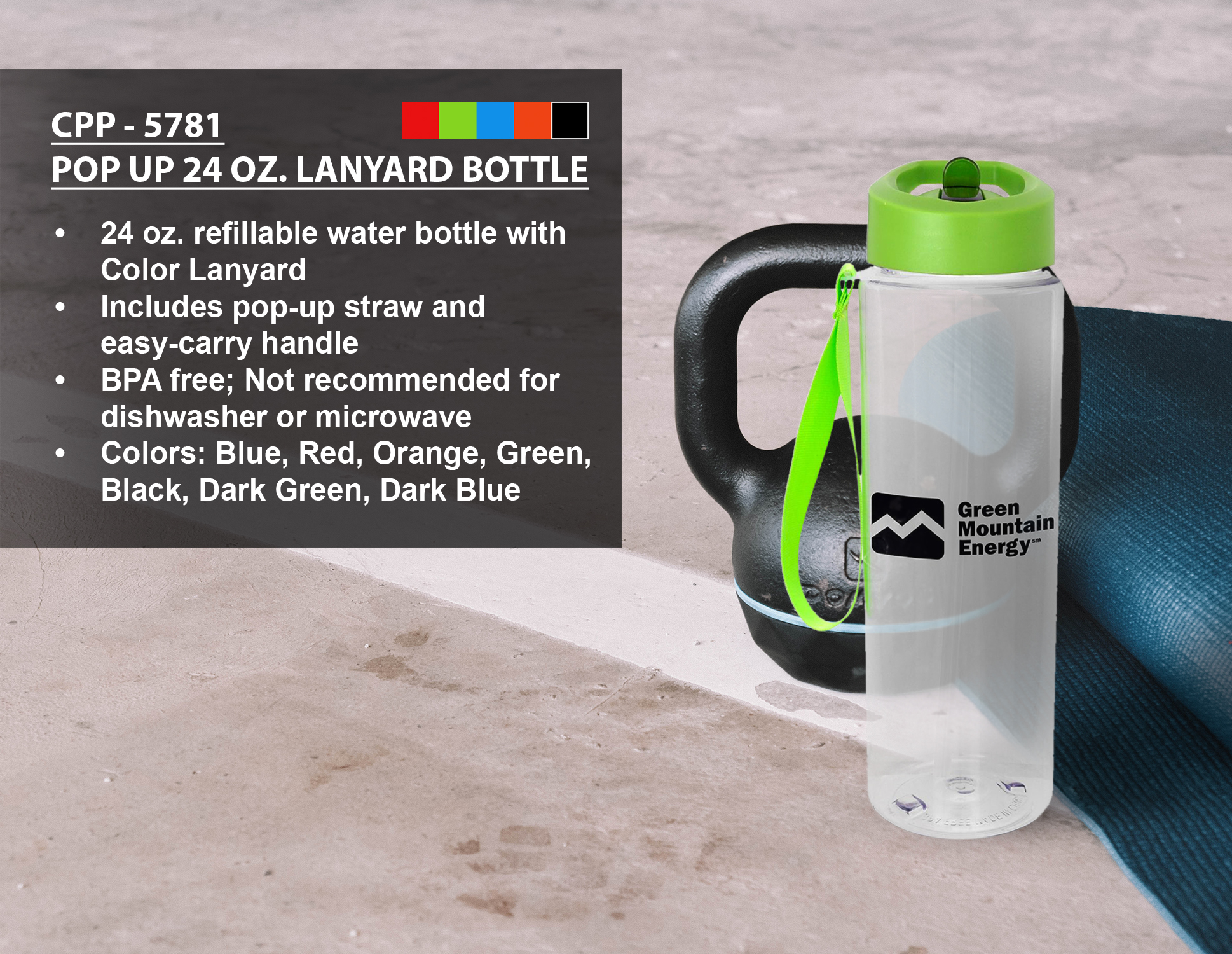 Pop Up 24 oz. Lanyard Bottle 1