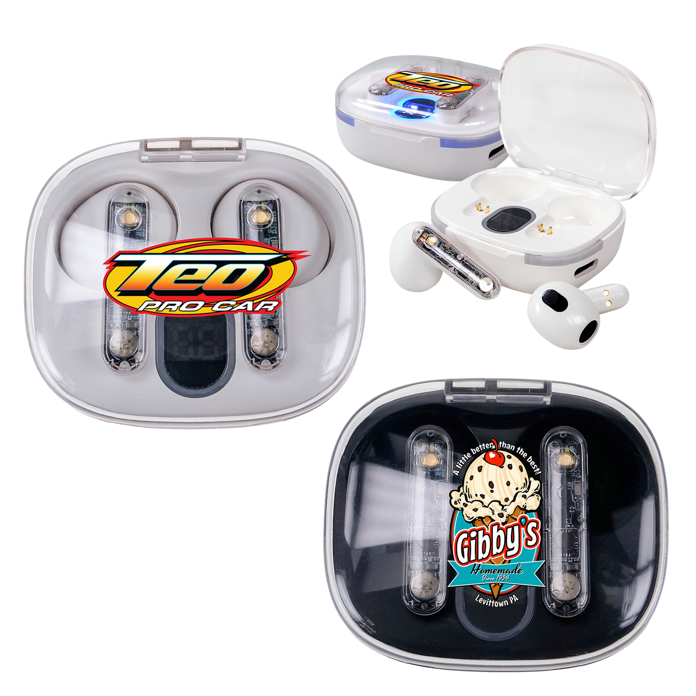 Light Up Display Bluetooth Earbuds 1