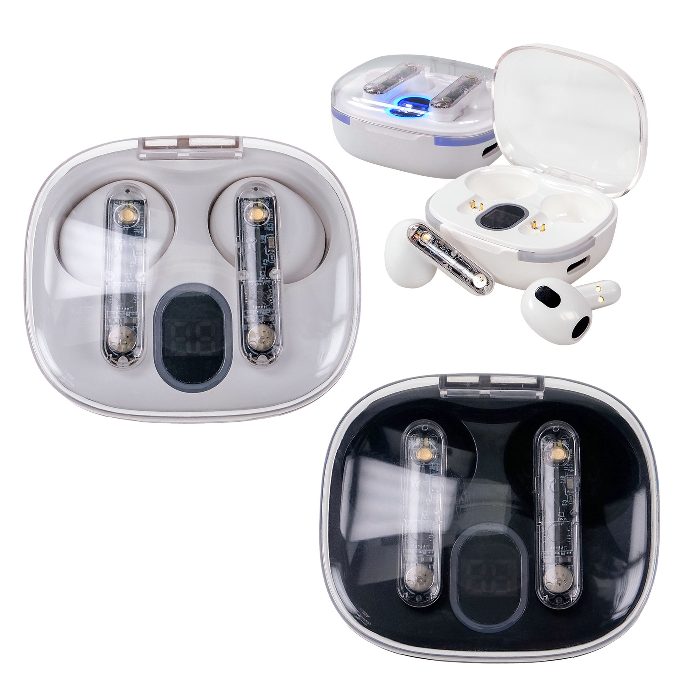 Light Up Display Bluetooth Earbuds 1