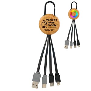 Bamboo Pattern Clip Dual Input 3 In 1 Charging Cable 1 Bamboo Pattern Clip Dual Input 3 In 1 Charging Cable 1