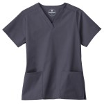 Fundamentals Ladies Two Pocket V-Neck Top - Charcoal Gray Fundamentals Ladies Two Pocket V-Neck Top - Charcoal Gray