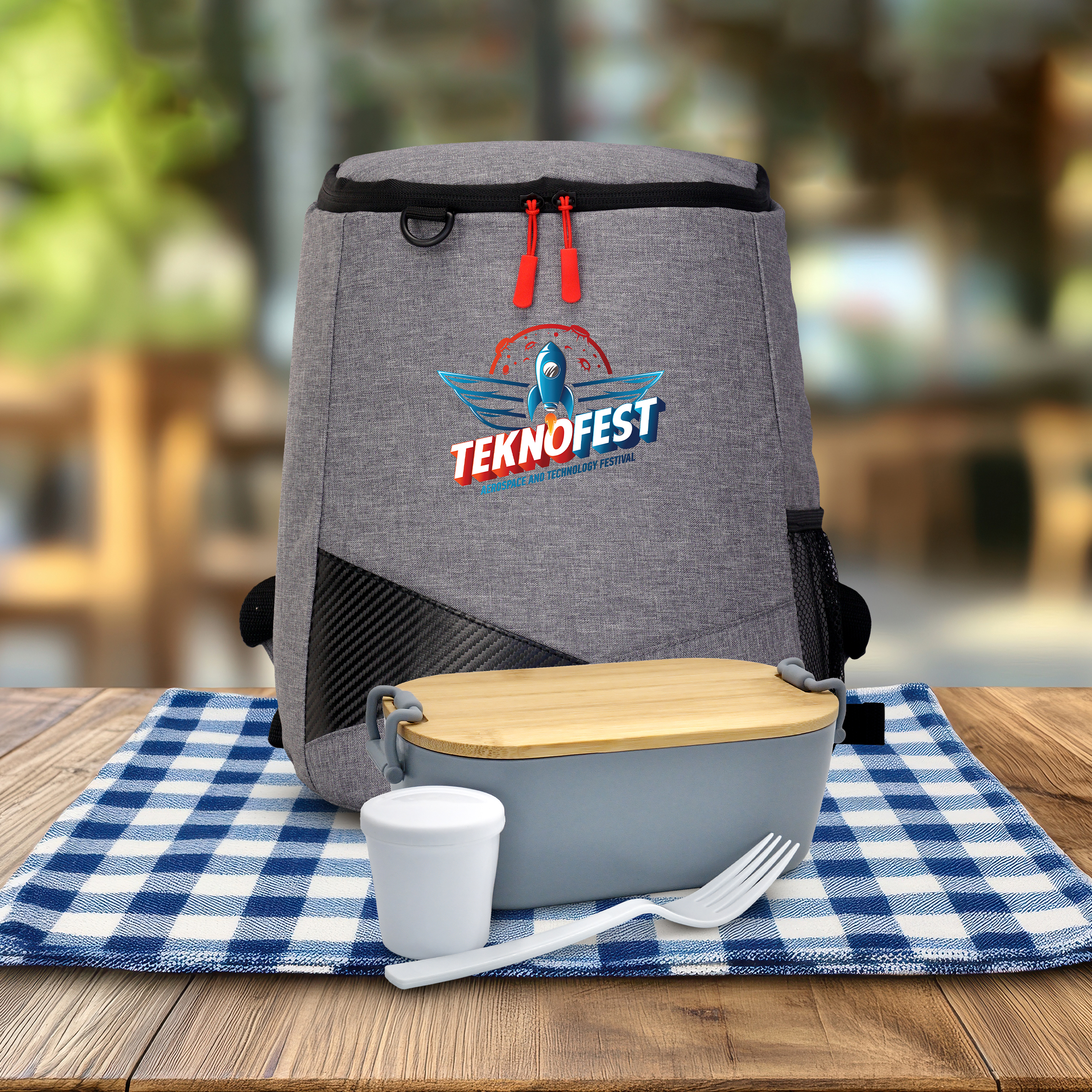 Bamboo Lunch Box Backpack Set 1