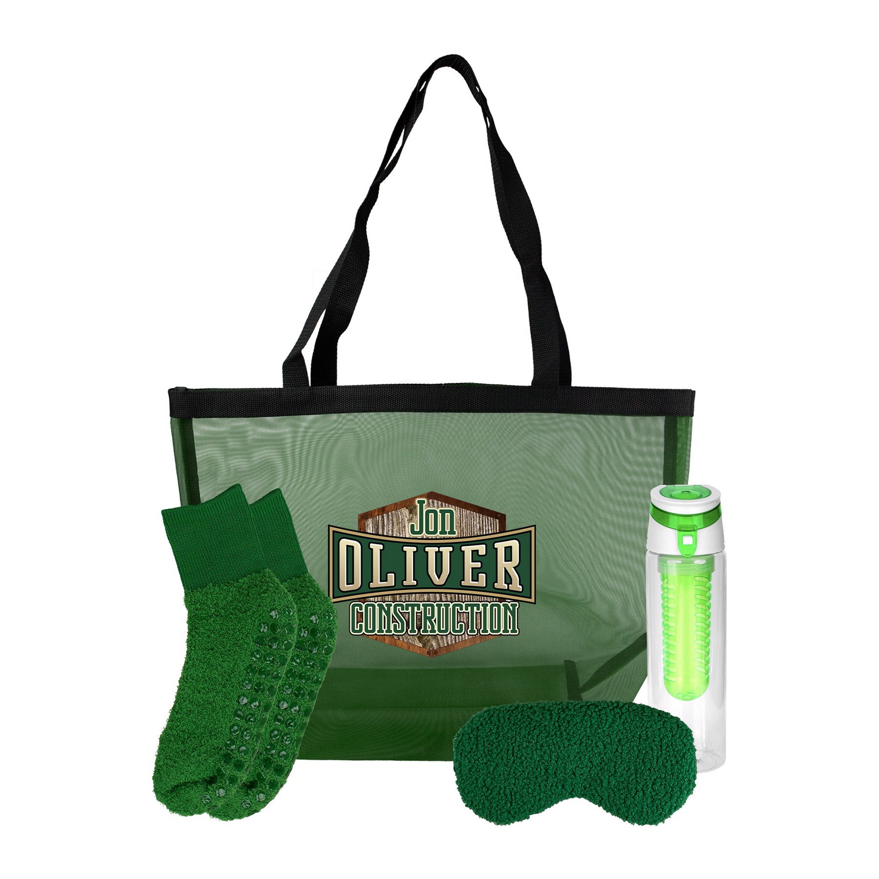 Mesh Fuzzy Tote Bag Set 1
