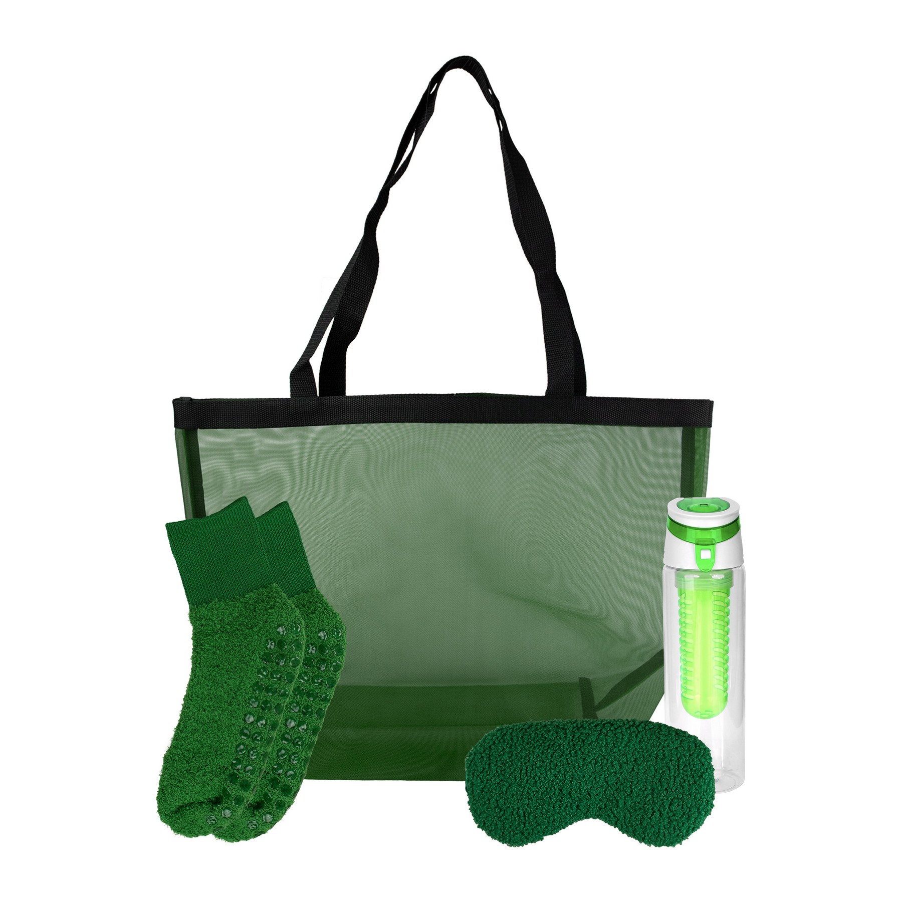 Mesh Fuzzy Tote Bag Set 1