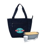Roam Bamboo Lunch Set - Navy Blue Logo Roam Bamboo Lunch Set - Navy Blue Logo