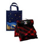 Recycled Fleece Blanket Gift Set - Red Logo Recycled Fleece Blanket Gift Set - Red Logo