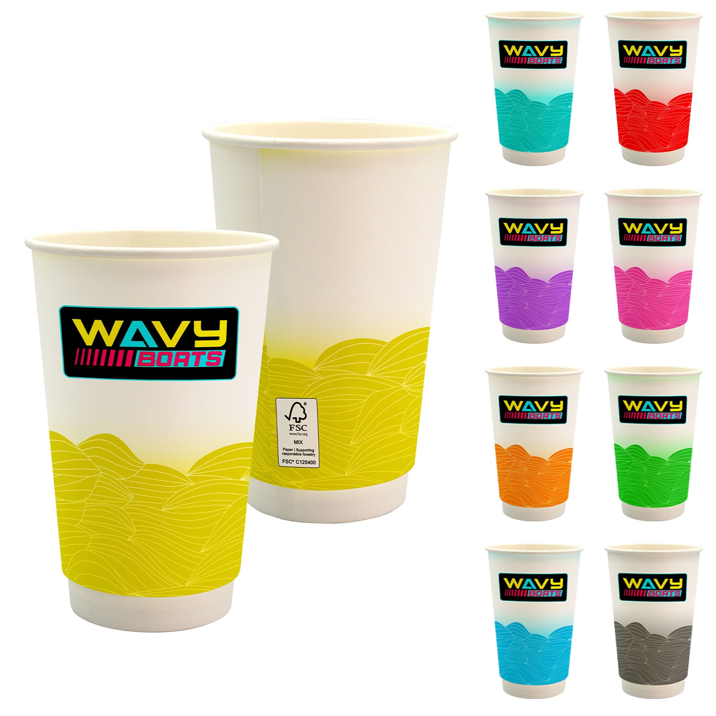 16 oz. Full Color Turbulent Waves Paper Cup 1