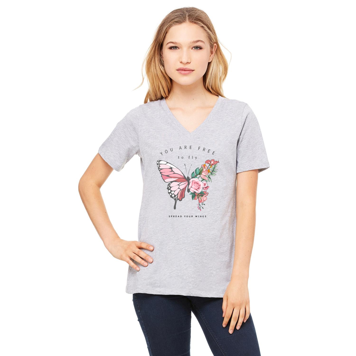Bella + Canvas® Ladies' Relaxed Jersey Short-Sleeve V-Neck T-Shirt 1