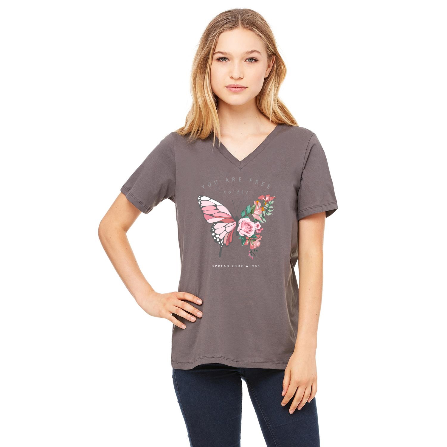 Bella + Canvas® Ladies' Relaxed Jersey Short-Sleeve V-Neck T-Shirt 1