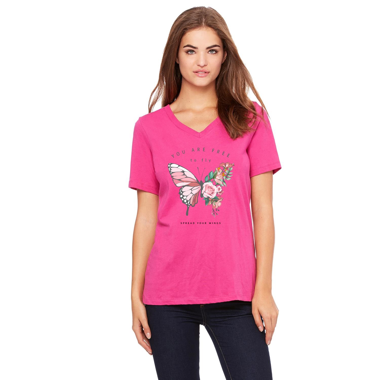 Bella + Canvas® Ladies' Relaxed Jersey Short-Sleeve V-Neck T-Shirt 1
