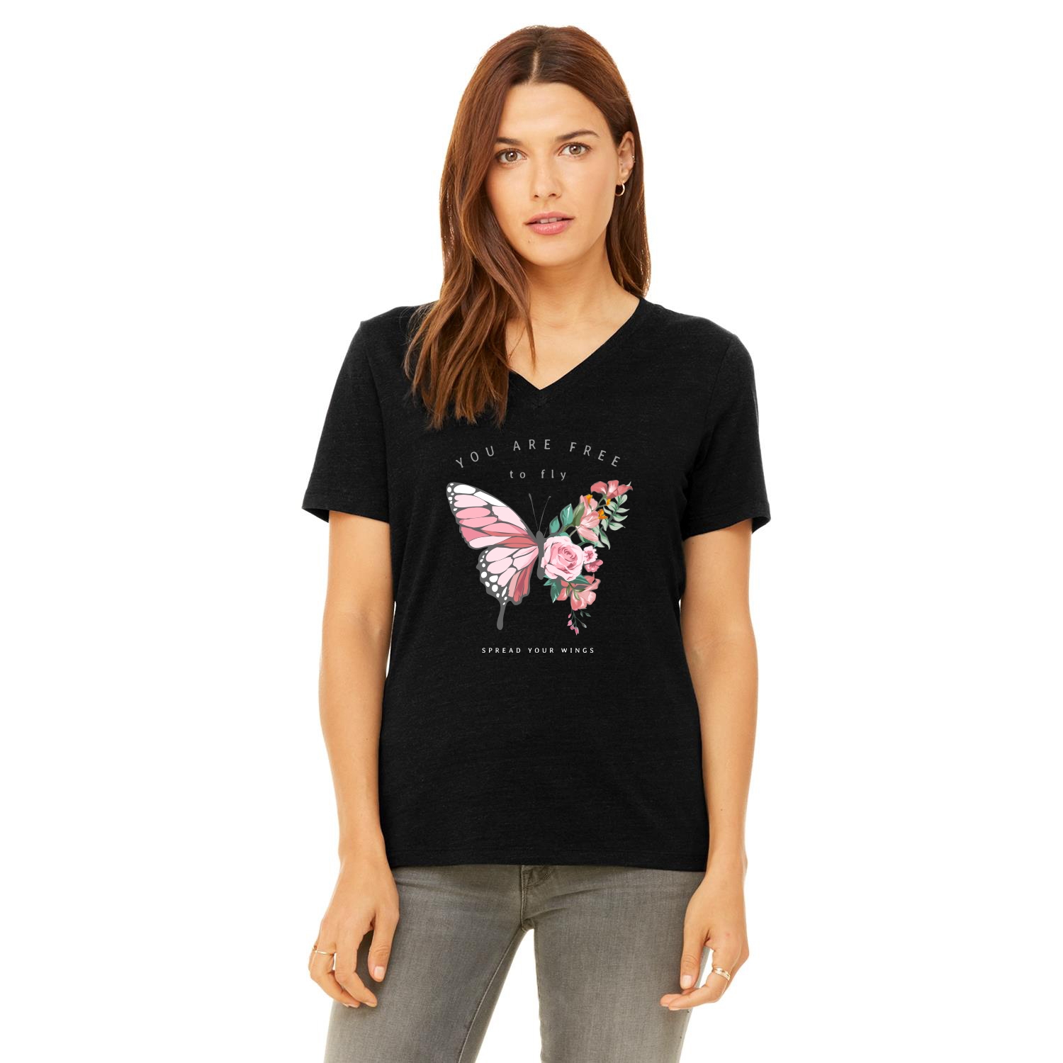 Bella + Canvas® Ladies' Relaxed Jersey Short-Sleeve V-Neck T-Shirt 1