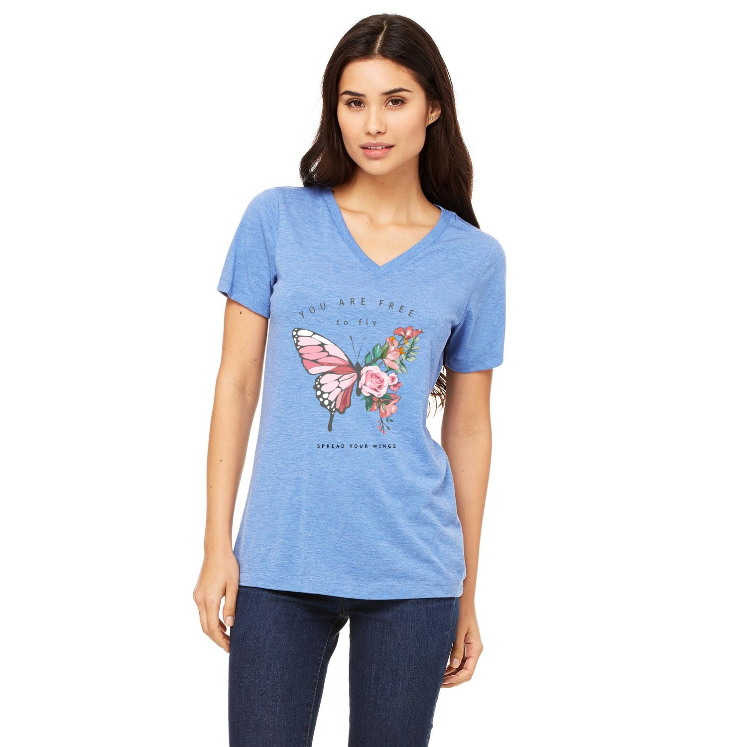 Bella + Canvas® Ladies' Relaxed Jersey Short-Sleeve V-Neck T-Shirt 1