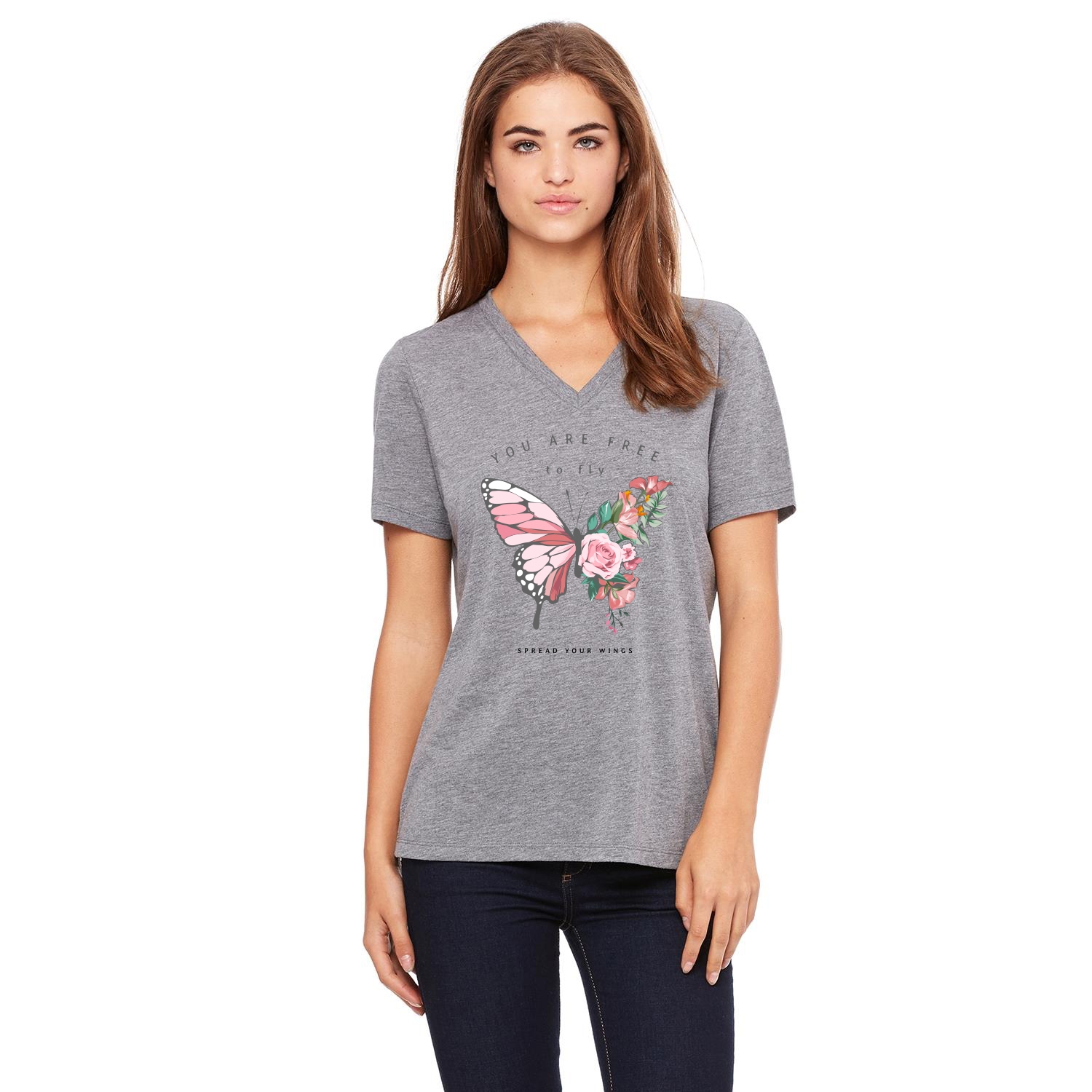 Bella + Canvas® Ladies' Relaxed Jersey Short-Sleeve V-Neck T-Shirt 1