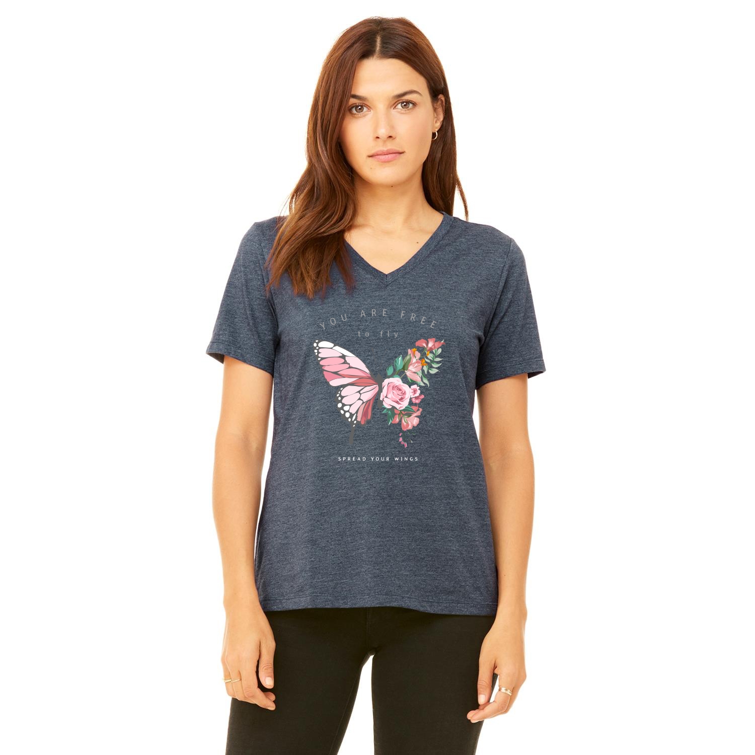 Bella + Canvas® Ladies' Relaxed Jersey Short-Sleeve V-Neck T-Shirt 1