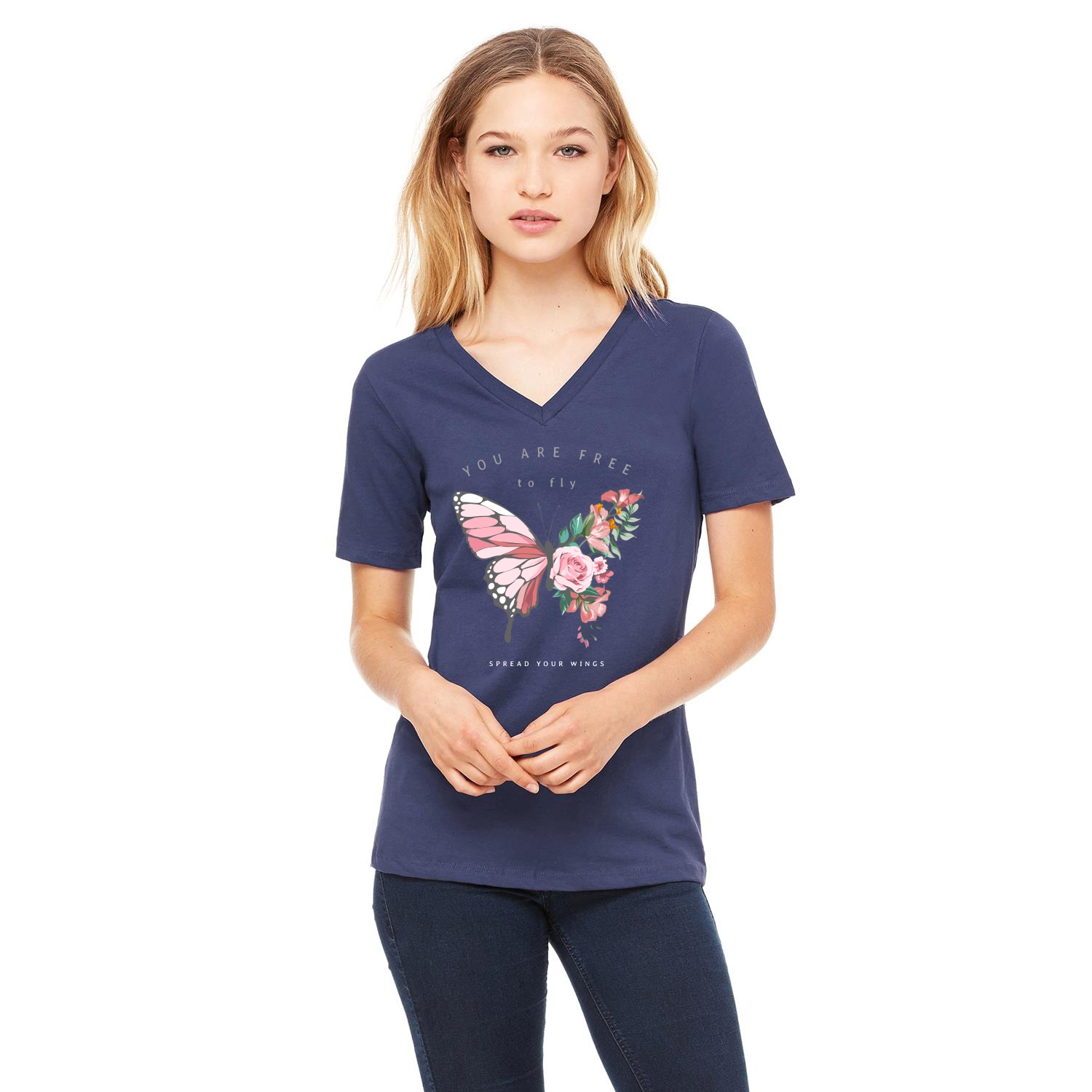 Bella + Canvas® Ladies' Relaxed Jersey Short-Sleeve V-Neck T-Shirt 1