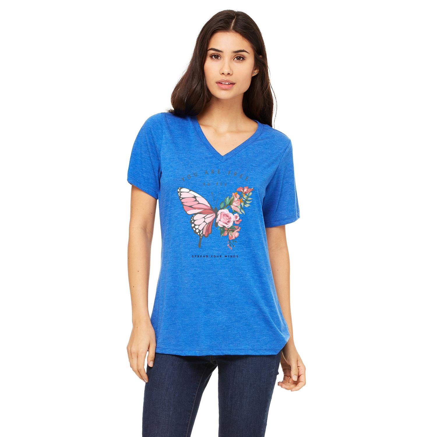Bella + Canvas® Ladies' Relaxed Jersey Short-Sleeve V-Neck T-Shirt 1