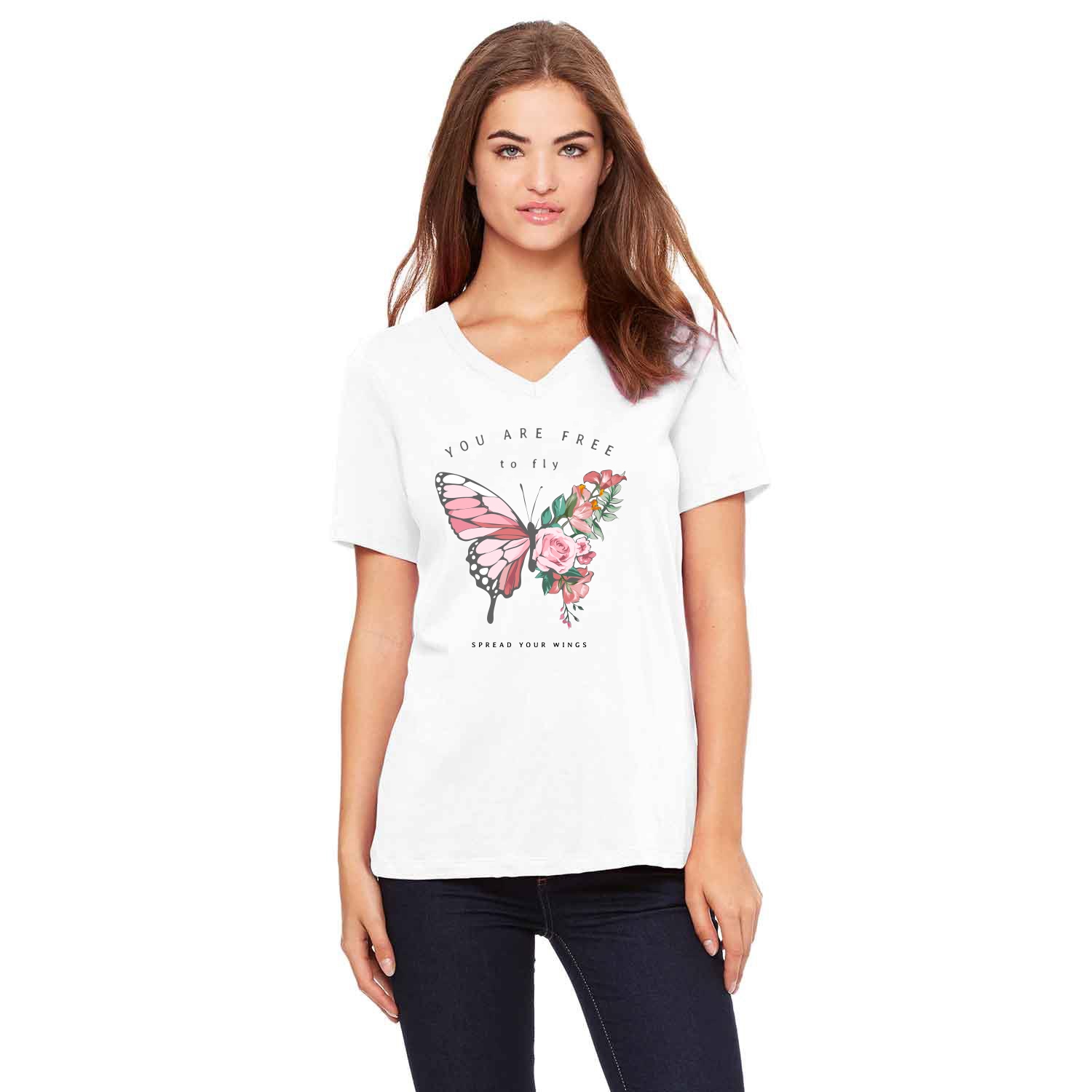 Bella + Canvas® Ladies' Relaxed Jersey Short-Sleeve V-Neck T-Shirt 1