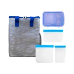 Lunch, Sandwich and Snack Tote Set - Blue Lunch, Sandwich and Snack Tote Set - Blue