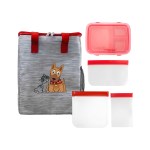 Lunch, Sandwich and Snack Tote Set - Red Lunch, Sandwich and Snack Tote Set - Red