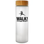 Bamboo Pattern 22 oz. Frosted Glass Bottle 1 Bamboo Pattern 22 oz. Frosted Glass Bottle 1