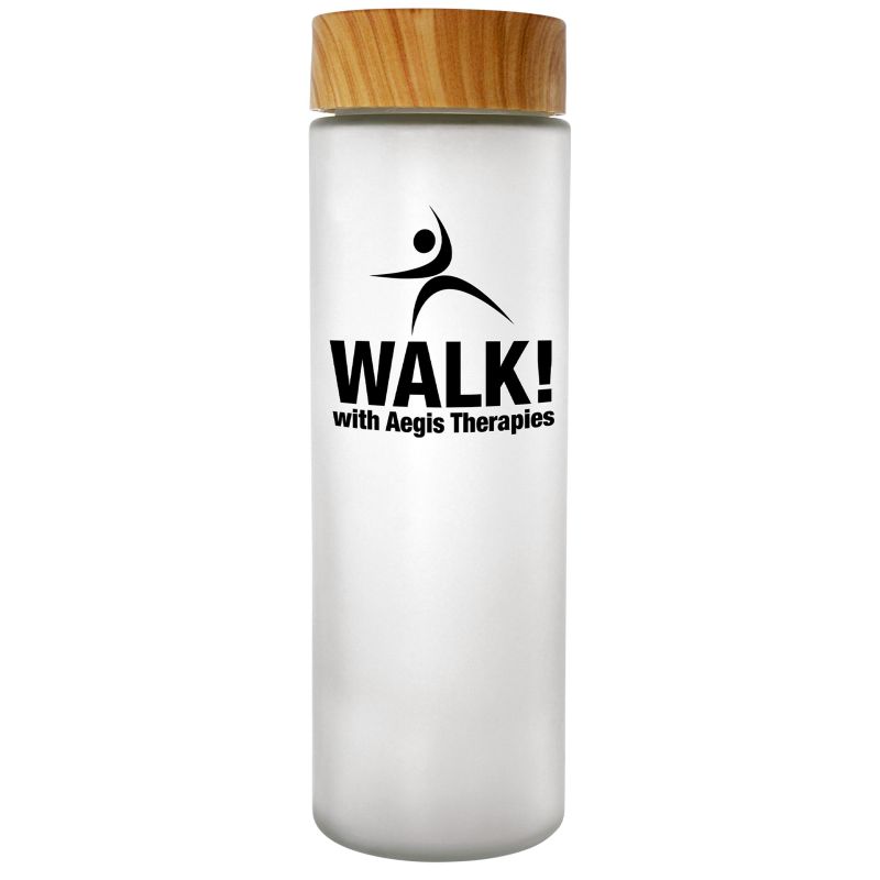 Bamboo Pattern 22 oz. Frosted Glass Bottle 1 Bamboo Pattern 22 oz. Frosted Glass Bottle 1