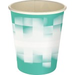 5 oz Full Color Shaded Checkers Paper Cup - teal 5 oz Full Color Shaded Checkers Paper Cup - teal