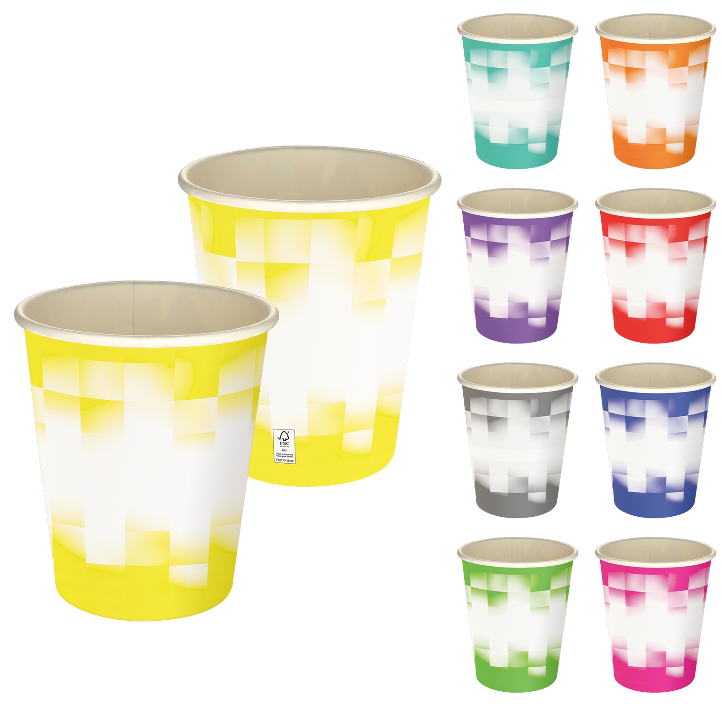 5 oz Full Color Shaded Checkers Paper Cup 1