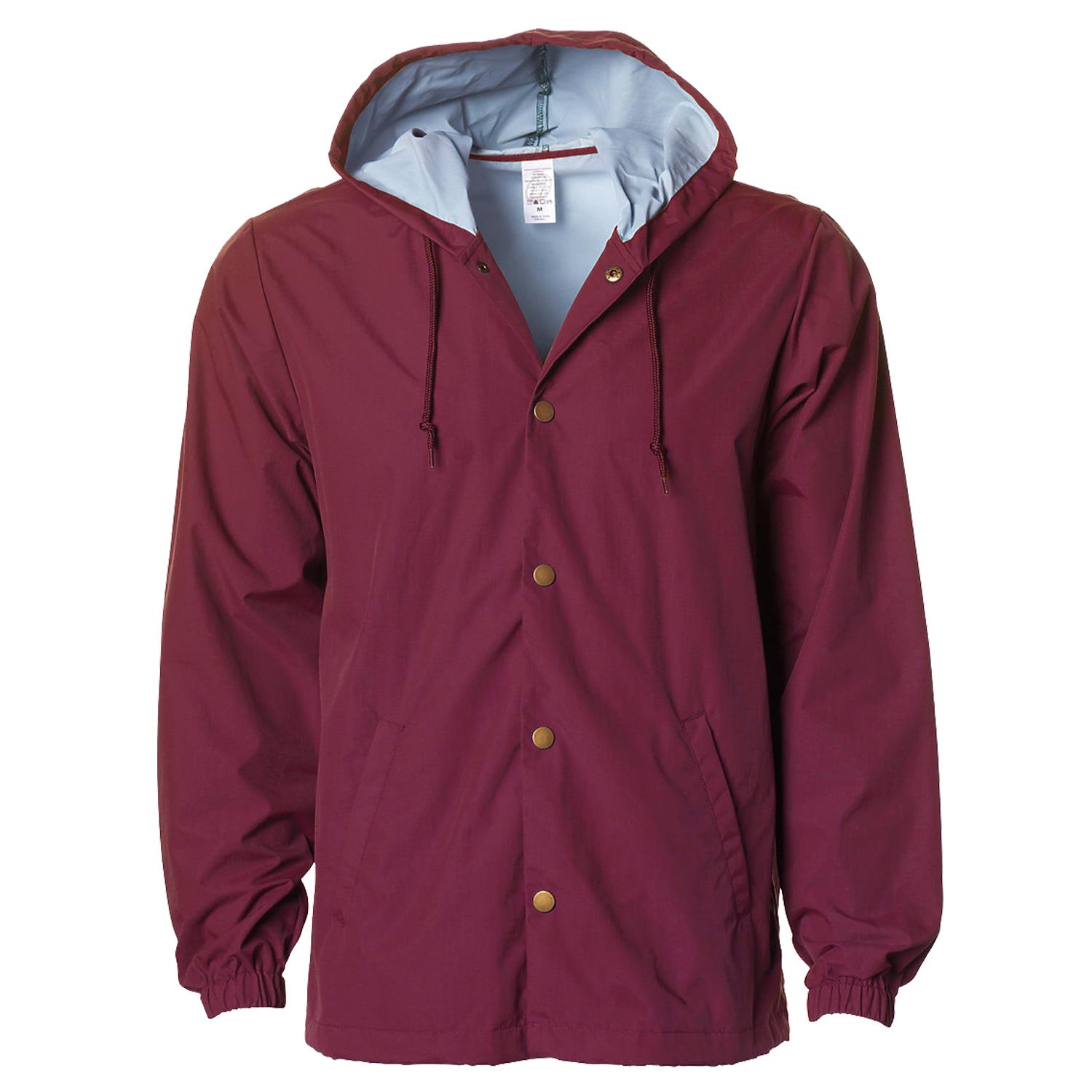 Independent Trading Co. Water Resistant Hooded Windbreaker Jacket 1