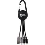 Color Light Up Dual Input 3-in-1 Carabiner Charging Cable - White Color Light Up Dual Input 3-in-1 Carabiner Charging Cable - White