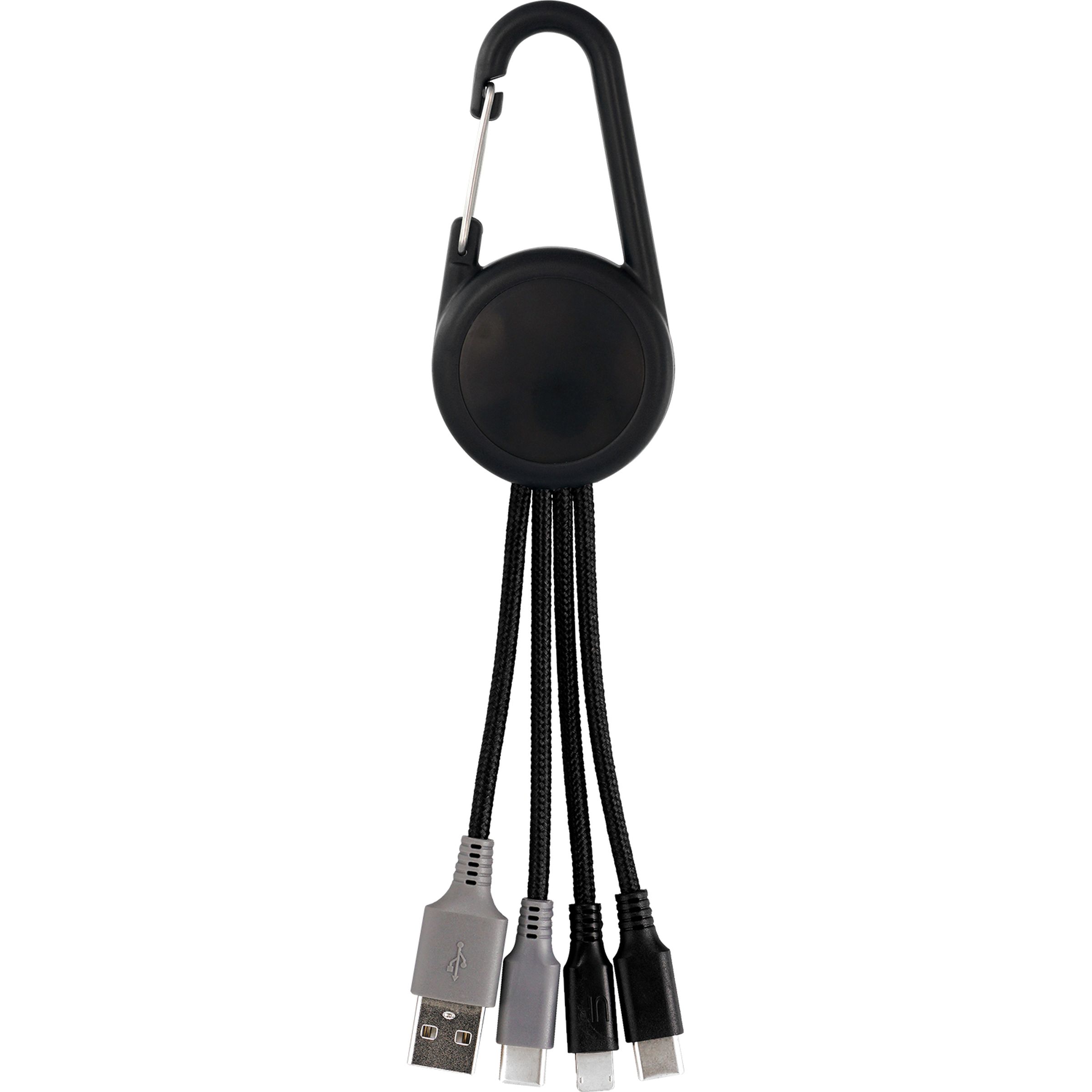 Color Light Up Dual Input 3-in-1 Carabiner Charging Cable 1