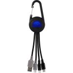 Color Light Up Dual Input 3-in-1 Carabiner Charging Cable - Blue Color Light Up Dual Input 3-in-1 Carabiner Charging Cable - Blue