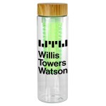 Bamboo Pattern 24 oz Recycled Bottle with Fruit Infuser - green Bamboo Pattern 24 oz Recycled Bottle with Fruit Infuser - green