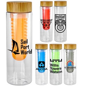 Bamboo Pattern 24 oz Recycled Bottle with Fruit Infuser 1 Bamboo Pattern 24 oz Recycled Bottle with Fruit Infuser 1