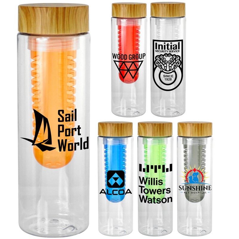Bamboo Pattern 24 oz Recycled Bottle with Fruit Infuser 1 Bamboo Pattern 24 oz Recycled Bottle with Fruit Infuser 1
