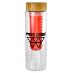 Bamboo Pattern 24 oz Recycled Bottle with Fruit Infuser - red Bamboo Pattern 24 oz Recycled Bottle with Fruit Infuser - red
