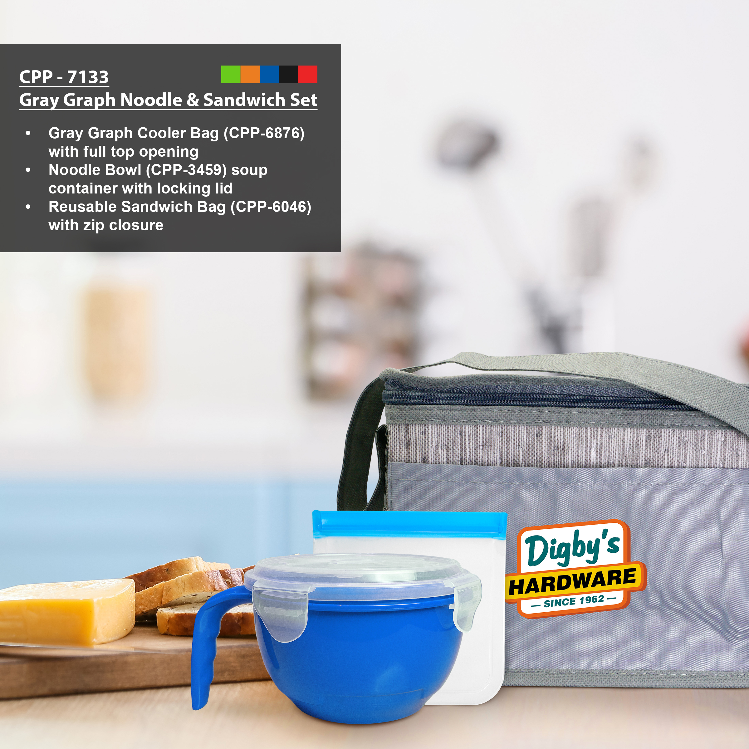 Gray Graph Noodle & Sandwich Set 1