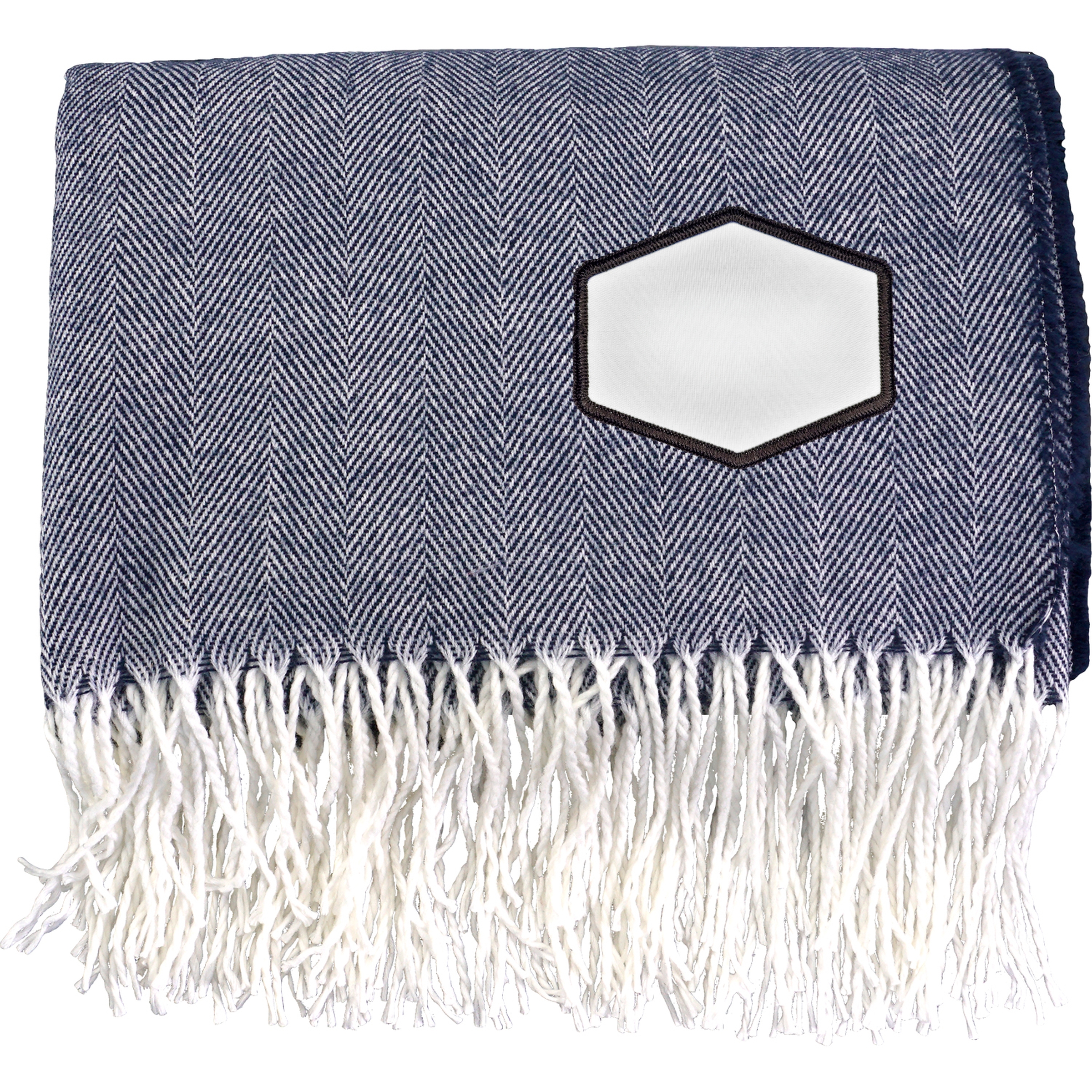 Fringed Emblem Throw Blanket 1