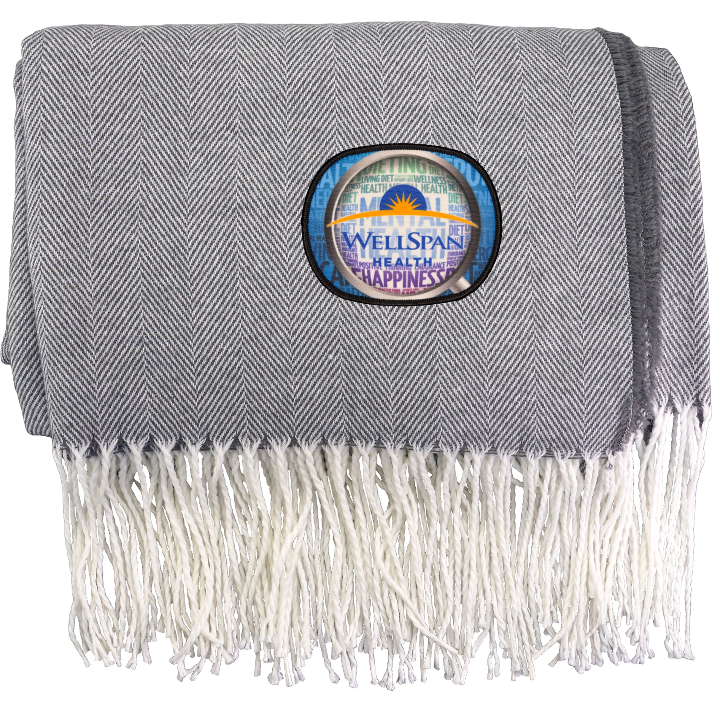 Fringed Emblem Throw Blanket 1