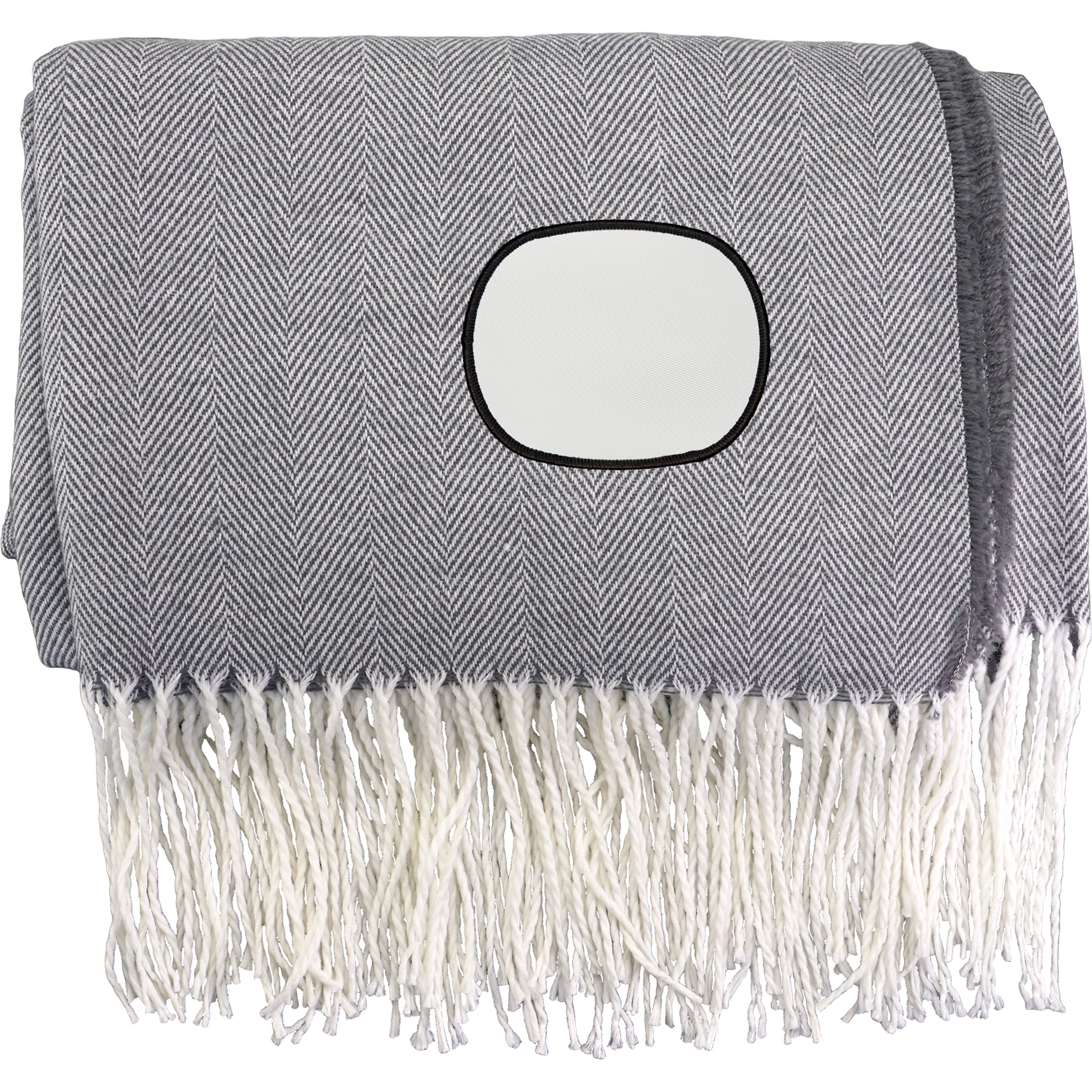 Fringed Emblem Throw Blanket 1