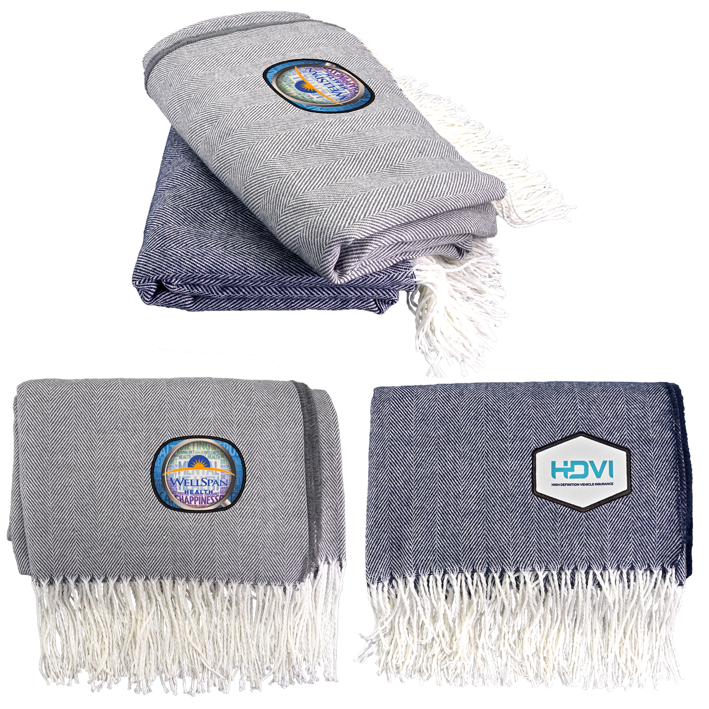 Fringed Emblem Throw Blanket 1